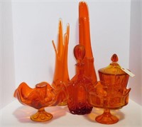 Lot #93 7pc Amberina glass lot to include: (2)