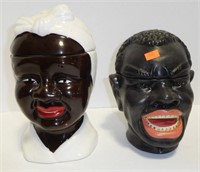 Lot #64 (2) Figural Black Americana head