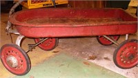 Antique Child's Red Metal Wagon