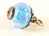 JAMES AVERY STERLING SILVER WINTER ART GLASS CHARM
