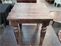 LARGE SCRAPED WORLD MARKET END TABLE