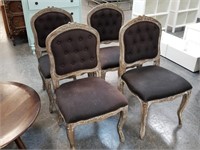 HIGH END DESIGNER DINING CHAIRS W TUFTED BACKS