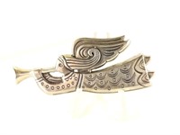 JAMES AVERY LARGE ANGEL BROOCH / PIN STERLING