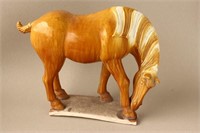 Chinese Tang Style Straw Glazed Horse,