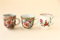 Three Chinese Qing Dynasty Export Cups,