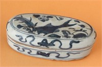 Chinese Ming Dynasty Porcelain Blue and White Box