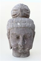 Large Indian Pink Stone Carved Head of Buddha,