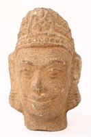Early Champa Carved Stone Head of Buddha,