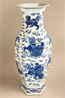 Large Chinese Blue and White Vase,
