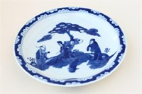 Chinese Late Qing Dynasty Blue and White Dish,