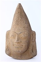 Early Carved Champa Stone Head,