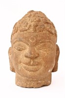 Early Champa Carved Stone Head of Buddha,