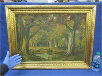 signed antique painting by d.w. dieleman (trees)