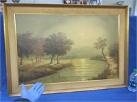 larger antique painting by servaes (stream-trees)