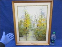 signed russ patrick 1986 painting (fall-stream)