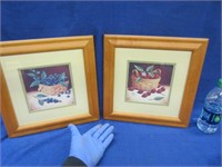 2 longaberger 1999 framed prints (fruit in basket)