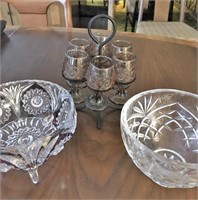 Glass Set in Caddy & Bowls