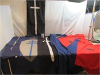 5 drapeaux style médiéval d'artisanat