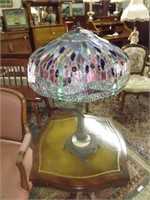 2X$ Matched Pair Lead Glass Table Lamps