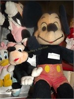 Early Mickey And 3 Stuffed Disney Dolls