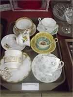 6 English & French Teacups & Saucers