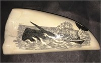 SCRIMSHAW WHALES TOOTH