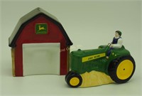 Ceramic John Deere Tractor & Barn S & P Shakers