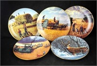 5 Danbury Mint Rural Farming Collector Art Plates