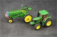 2 Pc John  Deere Ornament & Mini Tractor Set