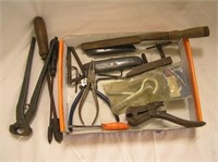 Box Of Plyers & Utility Knives