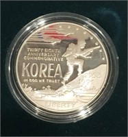 UNITED STATES KOREAN WAR MEMORIAL SILVER COIN