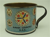 Vtg 1950's Litho Tin Amish Souvenir Cup