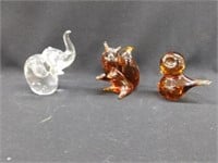Glass animals - clear Toscany elephant - amber