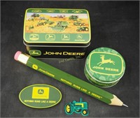 John Deere Adv Tins Magnets & Novelty Pencil Lot