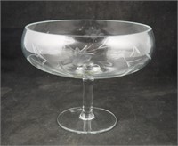 Vintage 8" Cut Glass Crystal Stem Bowl Compote
