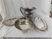 Silverplate: Revere style bowl - water pitcher -