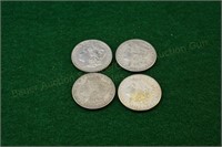 (4) Morgan Silver Dollars  1921d,s,p,p