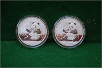 (2) 2017 30 Gram Chinese Silver Pandas
