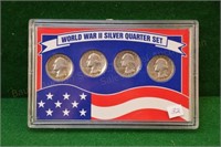 WWII 4 pc. Silver Quarter Set