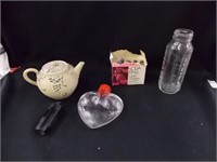 Evenflow baby bottle - oriental teapot - heart