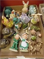 St. Patrick's figures - owls - rabbits - snail -