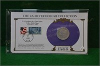 1899 Morgan Silver Dollar w/Stamps & History