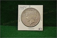 1934d Peace Silver Dollar  hard date