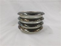 Four silverplate rimmed coasters, Italy