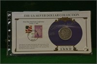 1889 Morgan Silver Dollar w/Stamps & History