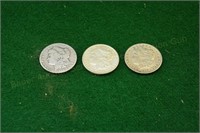 (3) Morgan Silver Dollars  1880,1892o, 1921s