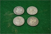 (4) Morgan Silver Dollars 1888o,82,00o,01o