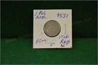 1866 Shield Nickel  fine, 1st year, rays