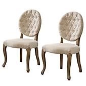 Shiraz Tufted Oval Back Side Chair in Natural