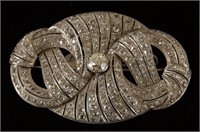 Art Deco Platinum & 17ctw diamond  brooch